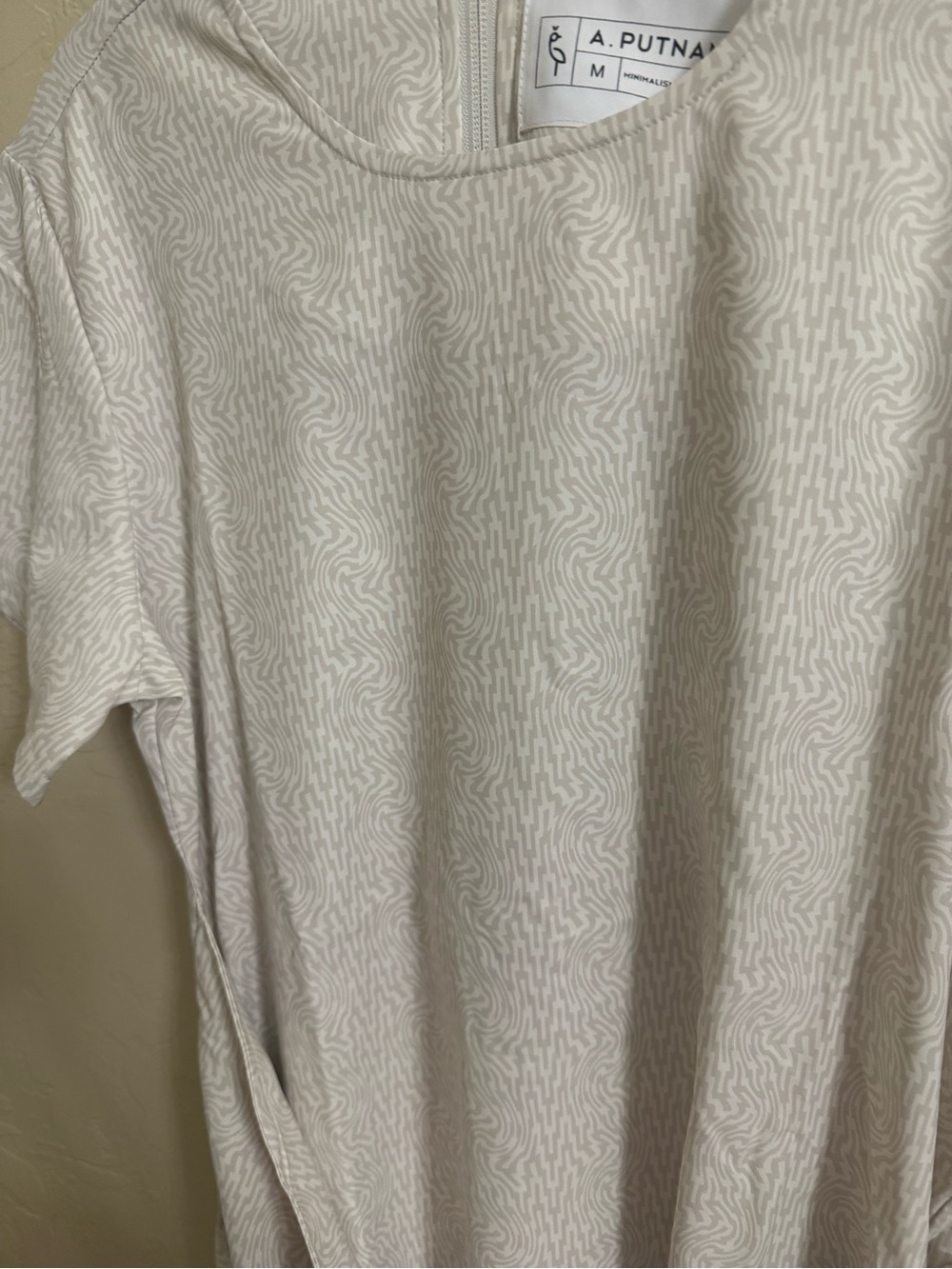 A Putnam wrap around optical cream dress size M NWT MSRP 230